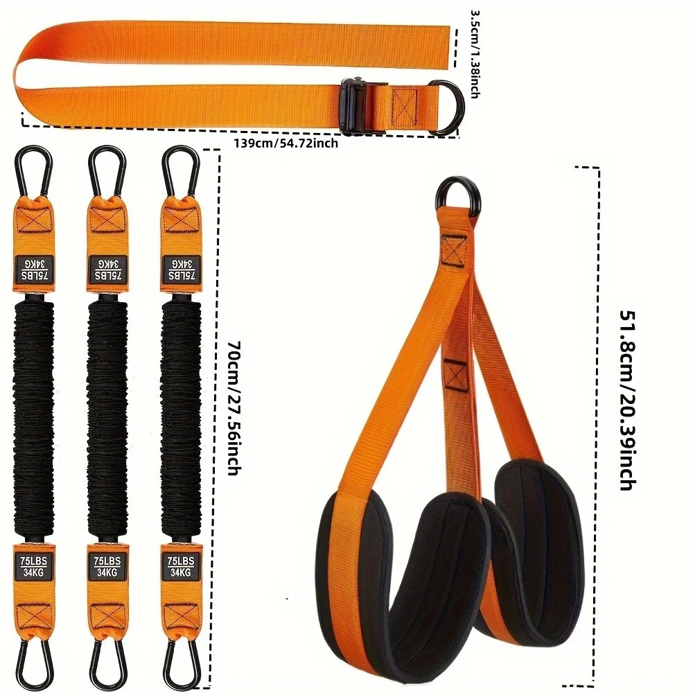 (image for) 225lbs Resistance Band Adjustable Weight Size Pull Up Assistance Bands with Fabric Foot Knee Rests for Pull-Up Assistance