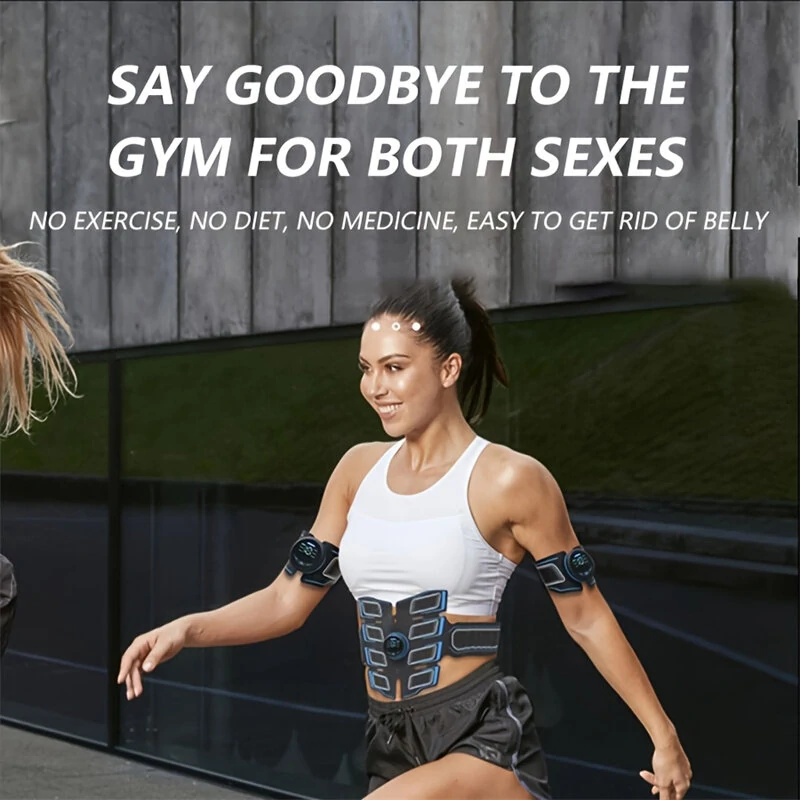 (image for) EMS Muscle Stimulator Abdominal Shaping Belt Muscle Exercise Instrument Abdominal Muscle Patch Fitness Equipment for Men Women's Abdominal Arm Leg Home Office Exercise