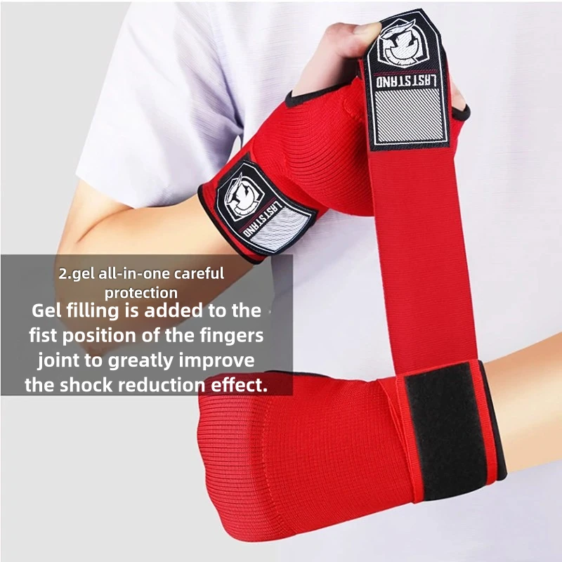(image for) KALOAD 1 Pair Boxing Hand Wraps Inner Half Finger Gel Boxing Gloves With Long Wrist Strap for Men Women Karate Equipment Protective Gel