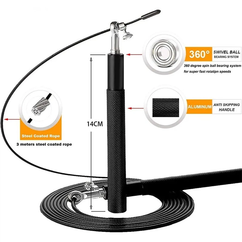 (image for) KALOAD Steel Wire Jump Rope Skipping Rope Fitness Sports Professional Training Home Exercise Equipment for Fat Reduction