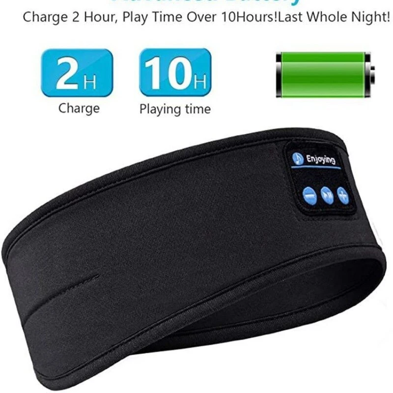 (image for) KALOAD Yoga Soft Sleep Eye Mask 3D Contoured Music Play Sleeping Headphones Answering Phone Calls Wireless Sport Mask with Built-in Battery for Deep Sleep