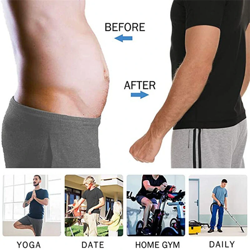 (image for) TENGOO Men Sauna Sweat Vest Hot Compression Shirts Fitness Training Slimming Body Shaper Waist Trainer Gym Exercise Versatile Shaper Suit