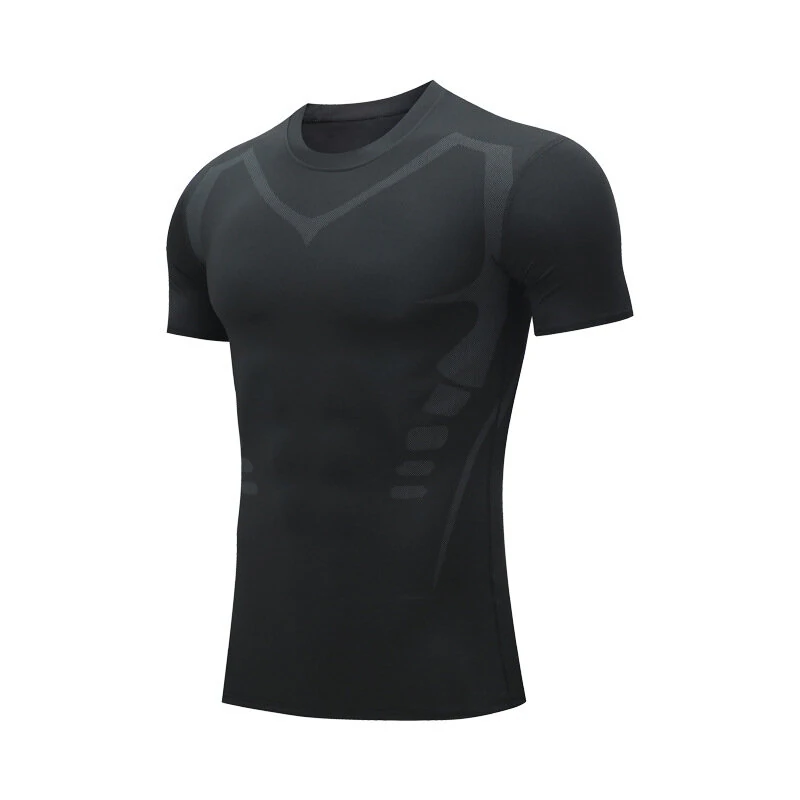 (image for) TENGOO Tight Sports Shirt Shaping Shirts Quick Drying Polyester Multifunctional Comfortable T-Shirts for Running Hiking Fashing Body Building Workout